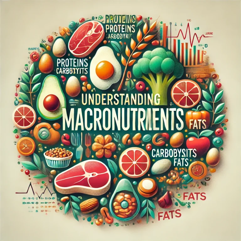 Understanding macronutrients with colorful food graphics.